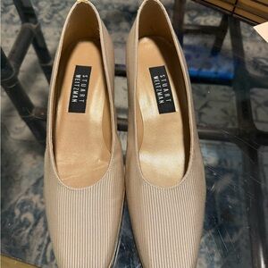 Stuart Weitzman Beige Striped Flats